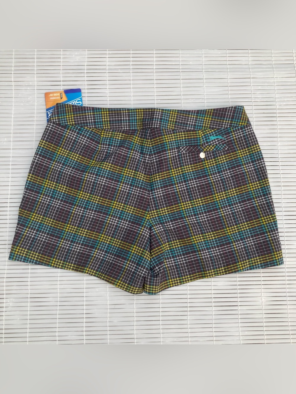 NEW Slazenger Plaid Hydro-Dri Performance Golf Shorts, Sz 6, Nine Iron Gray - Picture 2 of 14
